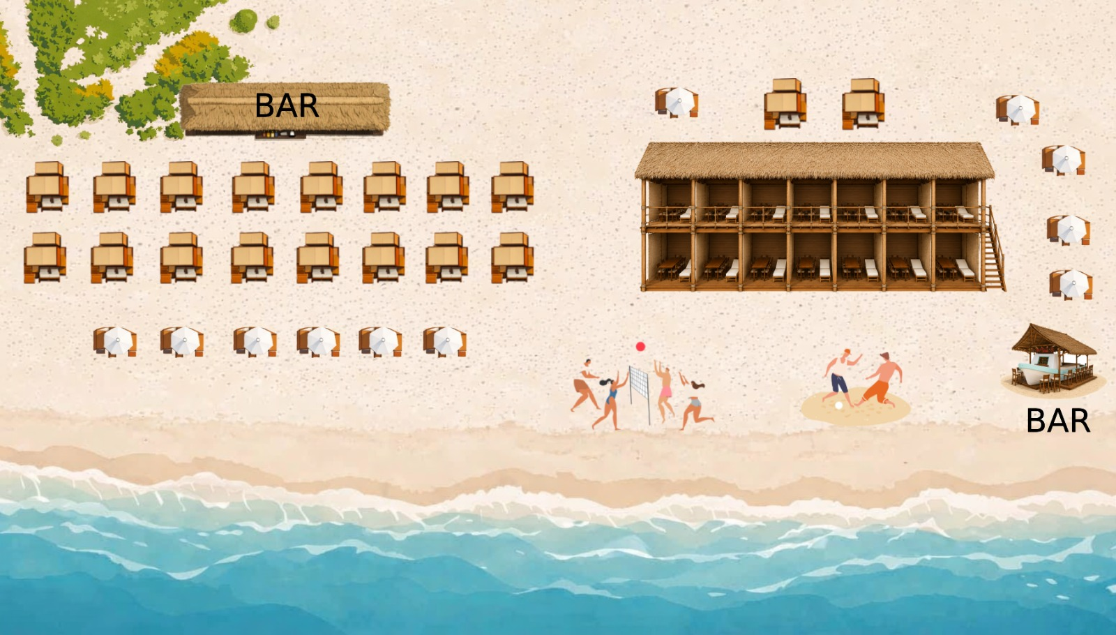 Mapa del beach club